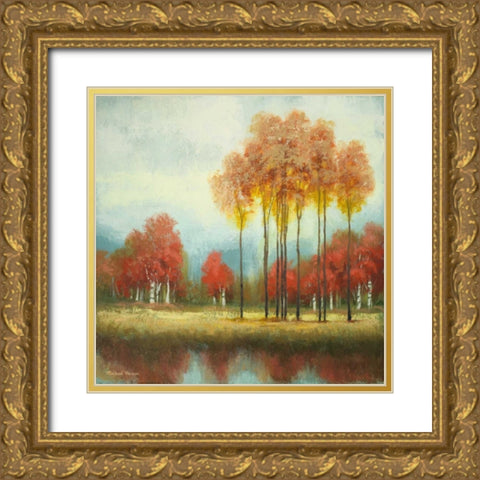 Autumn Reds II Gold Ornate Wood Framed Art Print with Double Matting by Marcon, Michael