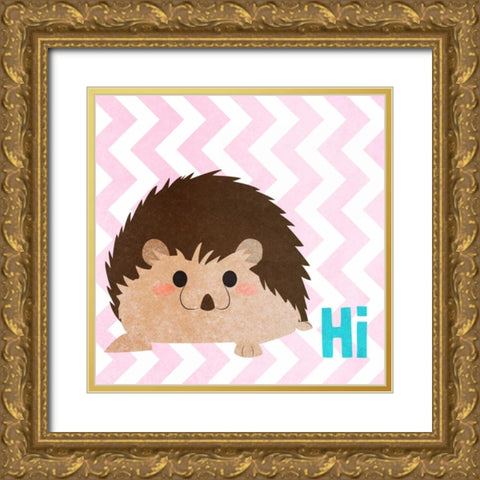 Woodland Greetings II Gold Ornate Wood Framed Art Print with Double Matting by SD Graphics Studio