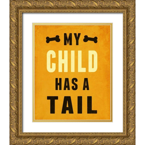Paw Kids II Gold Ornate Wood Framed Art Print with Double Matting by SD Graphics Studio