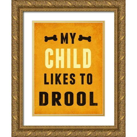 Paw Kids IV Gold Ornate Wood Framed Art Print with Double Matting by SD Graphics Studio