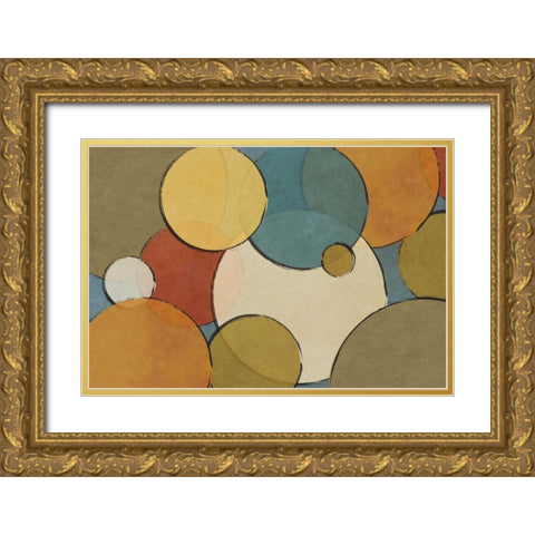 Circulos Gold Ornate Wood Framed Art Print with Double Matting by Josefina