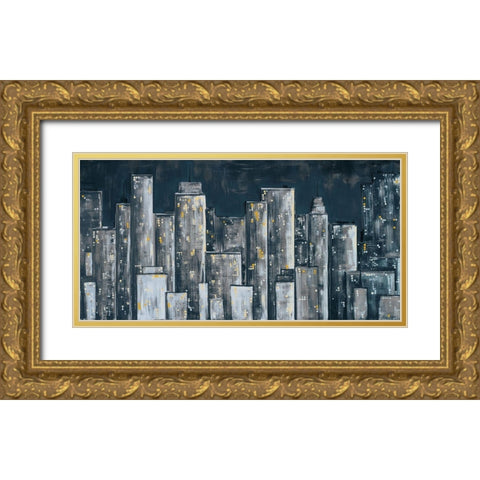 City Eclipse Gold Ornate Wood Framed Art Print with Double Matting by Ritter, Gina