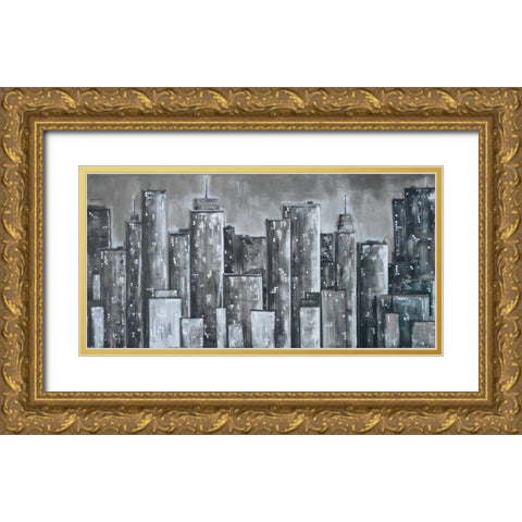 City Eclipse Gold Ornate Wood Framed Art Print with Double Matting by Ritter, Gina