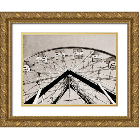 Ferris Wheel Gold Ornate Wood Framed Art Print with Double Matting by Peck, Gail