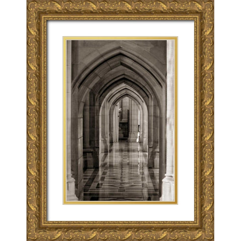 Hallway Reflections Gold Ornate Wood Framed Art Print with Double Matting by Mansfield, Kathy