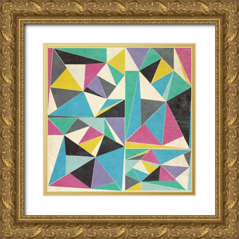 OMG Triangles II Gold Ornate Wood Framed Art Print with Double Matting by SD Graphics Studio
