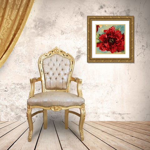 Red Modern Romance V Gold Ornate Wood Framed Art Print with Double Matting by Pinto, Patricia