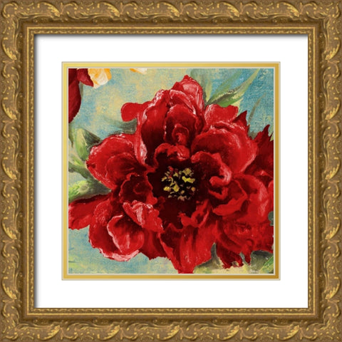 Red Modern Romance V Gold Ornate Wood Framed Art Print with Double Matting by Pinto, Patricia
