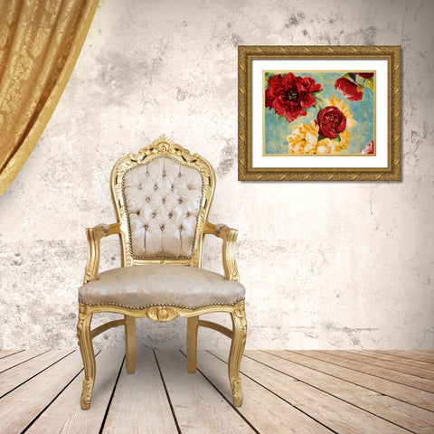 Red Modern Romance Gold Ornate Wood Framed Art Print with Double Matting by Pinto, Patricia