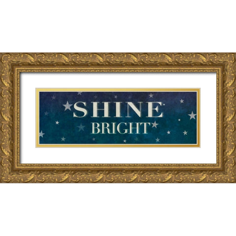Dream Sparkle Shine Stars III Gold Ornate Wood Framed Art Print with Double Matting by SD Graphics Studio