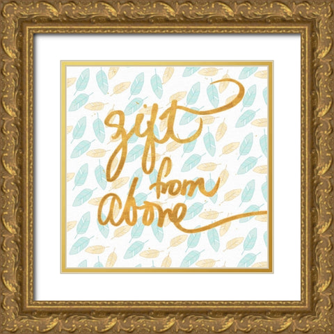 Gift From Above Gold Ornate Wood Framed Art Print with Double Matting by SD Graphics Studio
