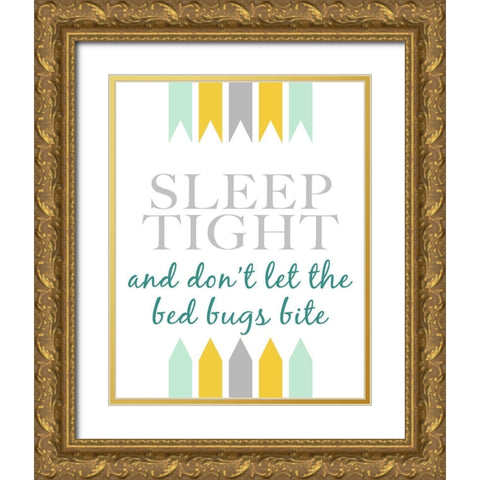 Woodsy Whimsy Sleep I Gold Ornate Wood Framed Art Print with Double Matting by SD Graphics Studio