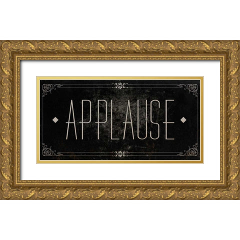 Silent Film Type I (Applause) Gold Ornate Wood Framed Art Print with Double Matting by SD Graphics Studio
