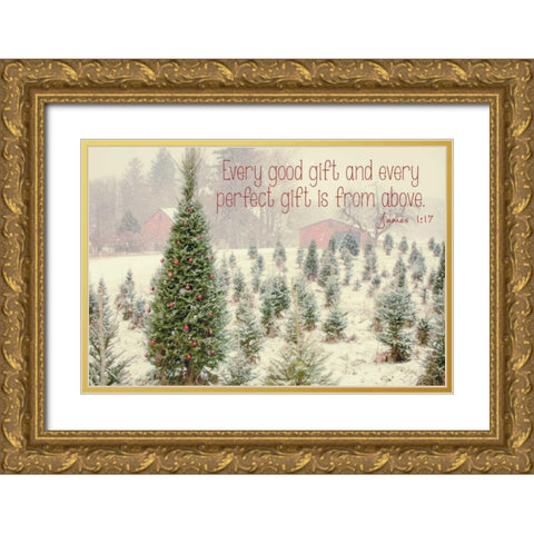 Holiday Messages I Gold Ornate Wood Framed Art Print with Double Matting by Poynter, Kelly