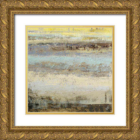 Origins Blue I Gold Ornate Wood Framed Art Print with Double Matting by Marcon, Michael
