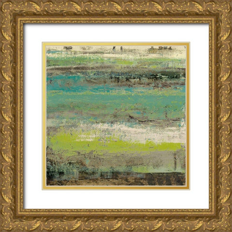 Origins Green I Gold Ornate Wood Framed Art Print with Double Matting by Marcon, Michael