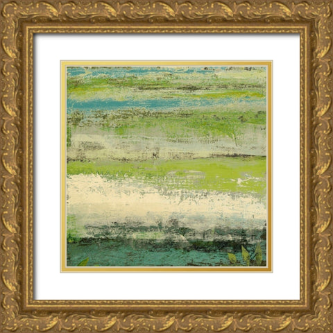 Origins Green II Gold Ornate Wood Framed Art Print with Double Matting by Marcon, Michael