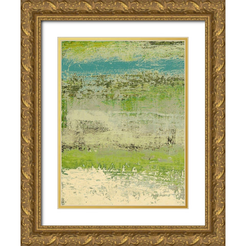 Organic Green I Gold Ornate Wood Framed Art Print with Double Matting by Marcon, Michael
