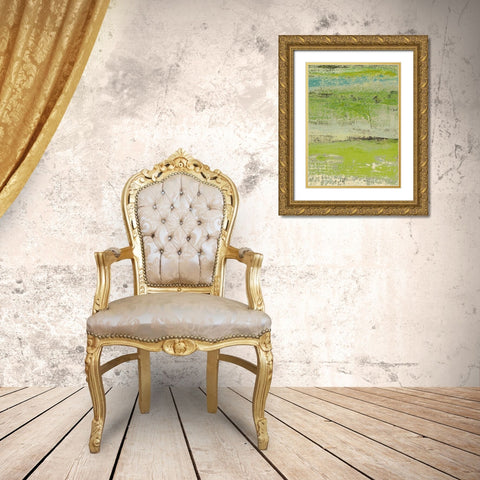 Organic Green II Gold Ornate Wood Framed Art Print with Double Matting by Marcon, Michael
