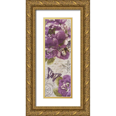 Beautiful Bouquet of Peonies Panel I Gold Ornate Wood Framed Art Print with Double Matting by Pinto, Patricia