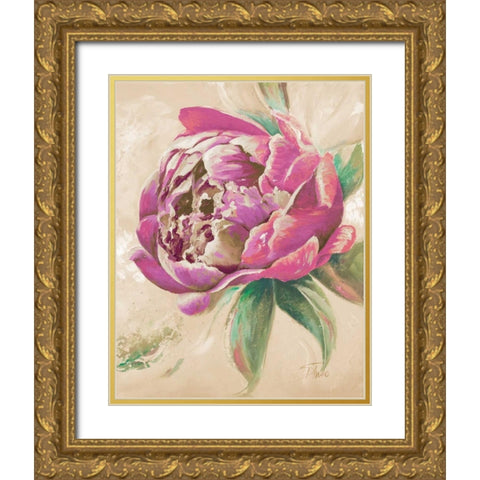 Beautiful Bouquet of Peonies in Pink II Gold Ornate Wood Framed Art Print with Double Matting by Pinto, Patricia
