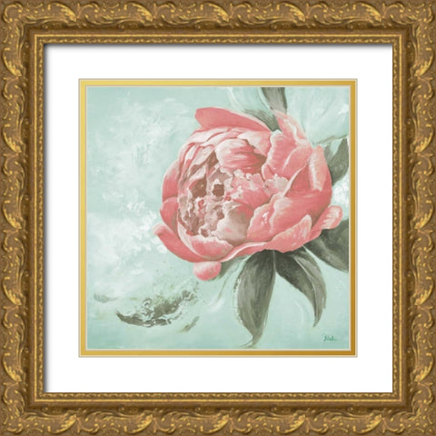 Pink Peonies II Gold Ornate Wood Framed Art Print with Double Matting by Pinto, Patricia