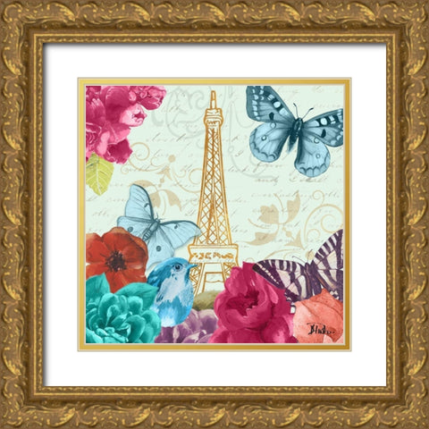 Belles Fleurs Ã  Paris I Gold Ornate Wood Framed Art Print with Double Matting by Pinto, Patricia