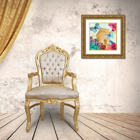 Belles Fleurs Ã  Paris II Gold Ornate Wood Framed Art Print with Double Matting by Pinto, Patricia
