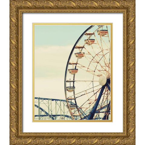 Retro Ferris Gold Ornate Wood Framed Art Print with Double Matting by Peck, Gail