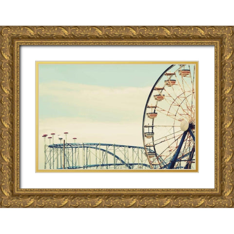 Retro Ferris Gold Ornate Wood Framed Art Print with Double Matting by Peck, Gail