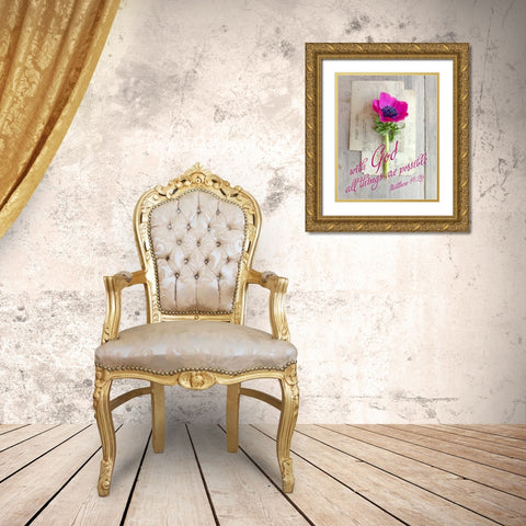 All things are Possible Gold Ornate Wood Framed Art Print with Double Matting by Gardner, Sarah