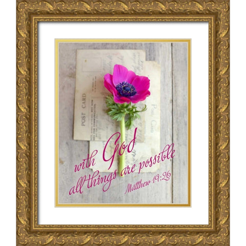 All things are Possible Gold Ornate Wood Framed Art Print with Double Matting by Gardner, Sarah