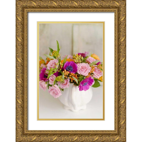 Radiant Bouquet Gold Ornate Wood Framed Art Print with Double Matting by Gardner, Sarah