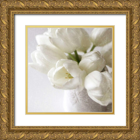 Vanishing in the White Elegance Square Gold Ornate Wood Framed Art Print with Double Matting by Gardner, Sarah