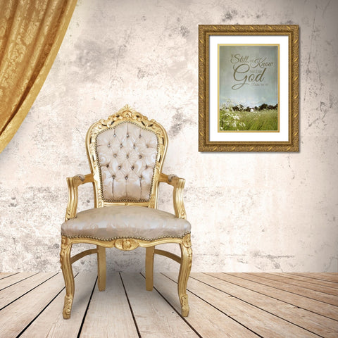 Be Still and Know Gold Ornate Wood Framed Art Print with Double Matting by Gardner, Sarah