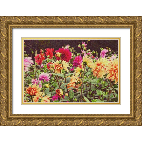 New Garden Gold Ornate Wood Framed Art Print with Double Matting by Peck, Gail