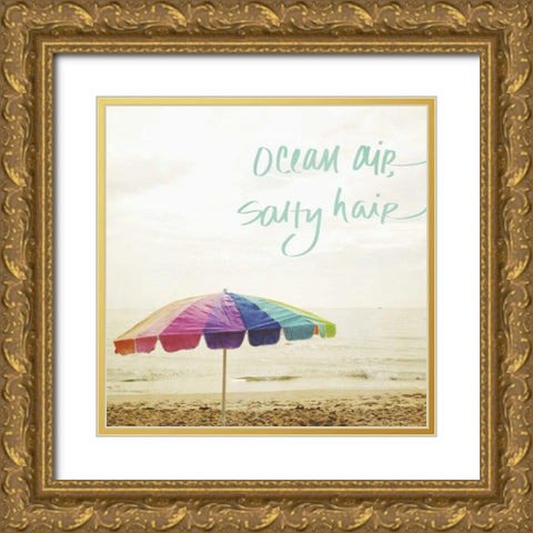 Ocean Air Border Gold Ornate Wood Framed Art Print with Double Matting by Saghini, Lisa Hill