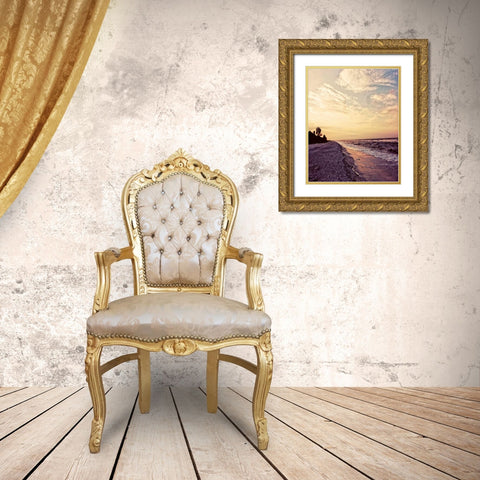 Crashing Waves Gold Ornate Wood Framed Art Print with Double Matting by Peck, Gail