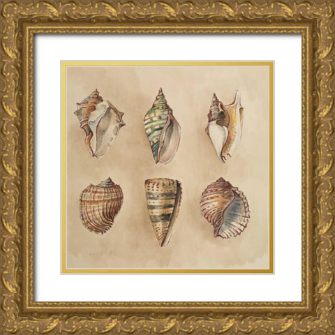 Seashells II Gold Ornate Wood Framed Art Print with Double Matting by Loreth, Lanie