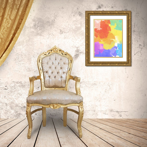 Watercolor Mess II Gold Ornate Wood Framed Art Print with Double Matting by SD Graphics Studio