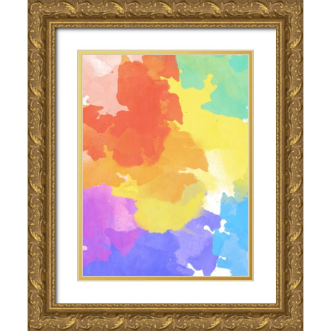 Watercolor Mess II Gold Ornate Wood Framed Art Print with Double Matting by SD Graphics Studio