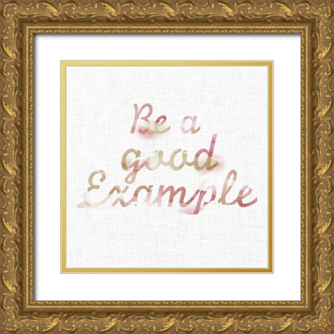 Linen Watercolors I Gold Ornate Wood Framed Art Print with Double Matting by SD Graphics Studio