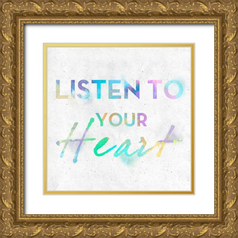 Colorful Inspirational Watercolors II Gold Ornate Wood Framed Art Print with Double Matting by SD Graphics Studio