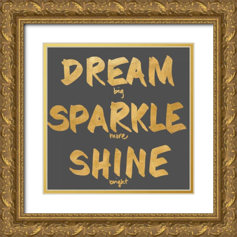 Dream Sparkle Shine Border Gold Ornate Wood Framed Art Print with Double Matting by Sundance Studios