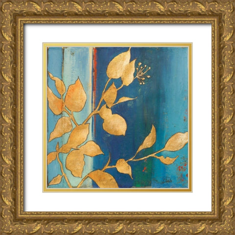 Golden Blue I Gold Ornate Wood Framed Art Print with Double Matting by Pinto, Patricia