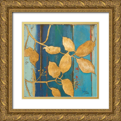 Golden Blue II Gold Ornate Wood Framed Art Print with Double Matting by Pinto, Patricia