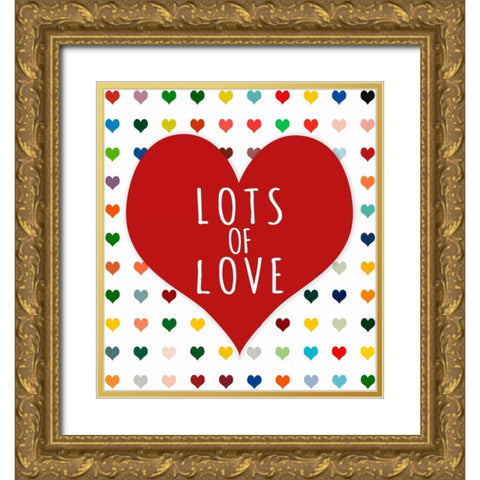 Lots of Love Gold Ornate Wood Framed Art Print with Double Matting by Lake, Shelley
