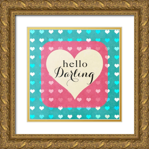 Heart Phrases I Gold Ornate Wood Framed Art Print with Double Matting by Lake, Shelley
