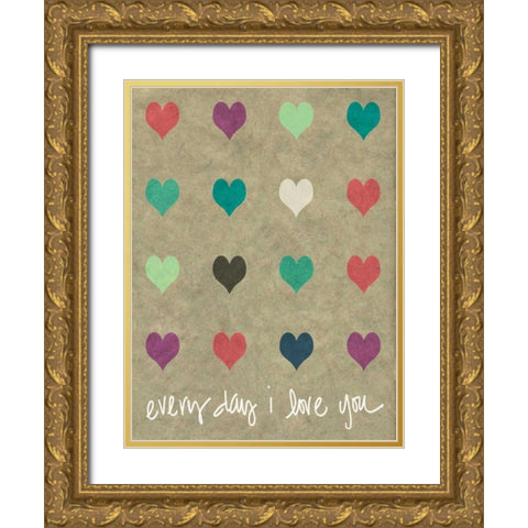 Everyday Love Gold Ornate Wood Framed Art Print with Double Matting by Lake, Shelley