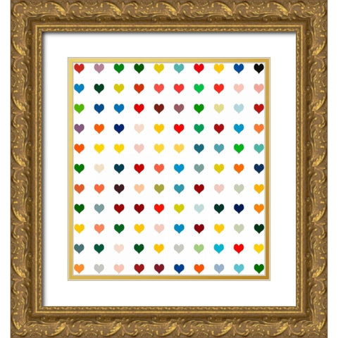 Black Heart Gold Ornate Wood Framed Art Print with Double Matting by Lake, Shelley